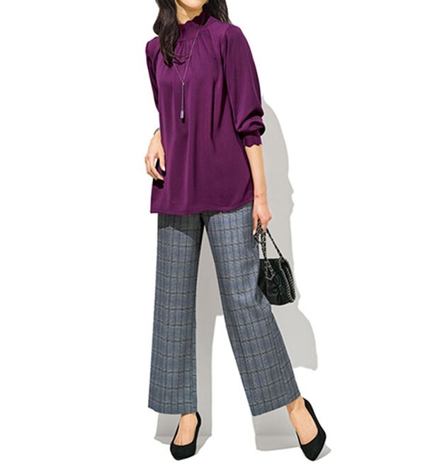 BELLUNA（ベルーナ）の「ストレッチ素材ドロスト美脚ワイドパンツ（ワイドパンツ・ガウチョ）」｜詳細画像