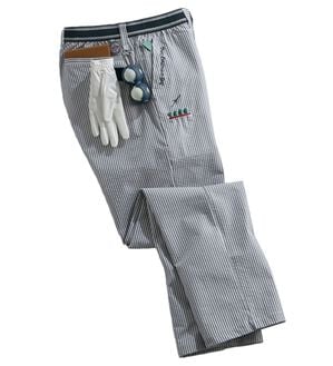 「＜トランスコンチネンツゴルフ＞３Ｄスイングフィットゴルフパンツ（メンズフルレングスパンツ）」｜ネイビー