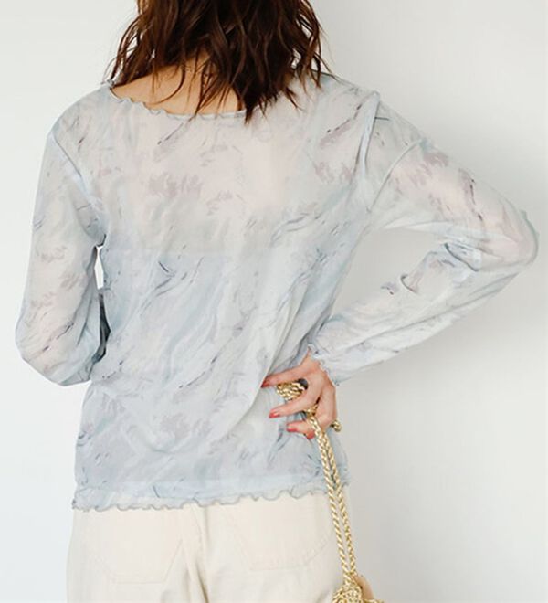 GeeRA（ジーラ）の「前後２ＷＡＹ花柄シアートップス（カットソー）」｜詳細画像