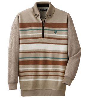 「＜ニコル　モリソン＞ハイブリッド上品トレーナー（メンズトレーナー）」｜ベージュ