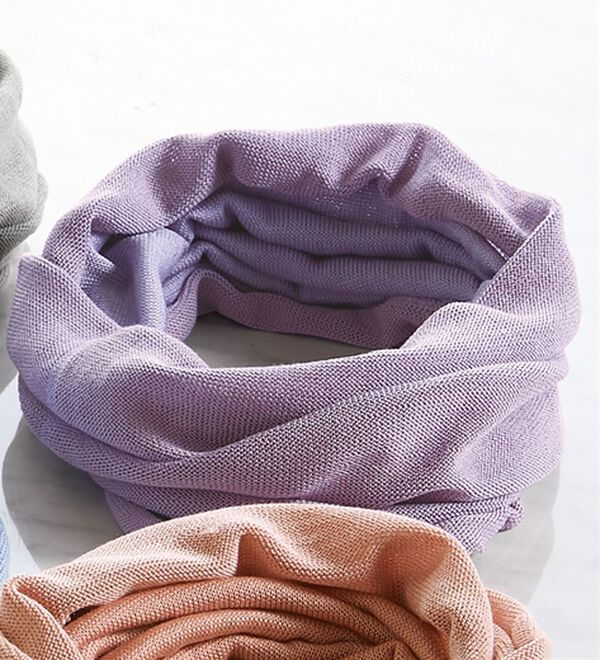 BELLUNA（ベルーナ）の「接触冷感シルク混スヌード（ストール・スカーフ・マフラー）」｜パープル