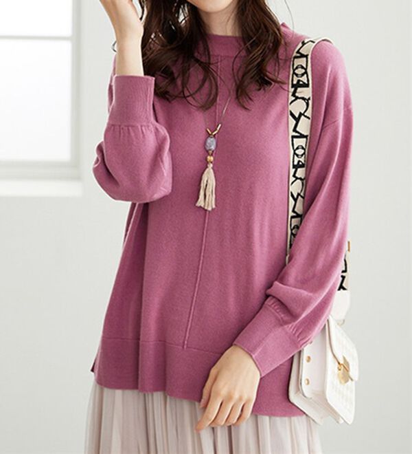 BELLUNA（ベルーナ）の「ふんわり袖カシミヤタッチプルオーバー（ニット・セーター）」｜詳細画像