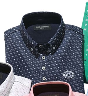 「＜トランスコンチネンツゴルフ＞ビッグメッシュ夏専用ゴルフシャツ（メンズシャツ）」｜ネイビー(ポロシャツ)
