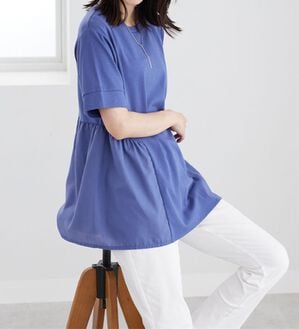 BELLUNA（ベルーナ）の「ギャザー切替デザイン細見えチュニック（チュニック）」｜詳細画像