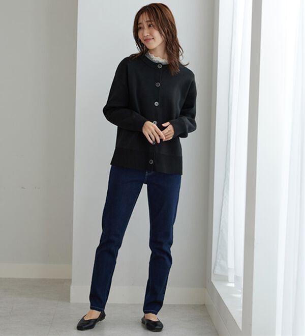 BELLUNA（ベルーナ）の「《快適Ｌａｂ．》洗える！軽い！配色使いニットカーディガン（ニットカーディガン）」｜詳細画像