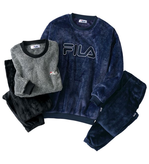 「【２着組】＜フィラ＞メランジ調ボアフリースパジャマ（メンズルームウェア）」｜詳細画像