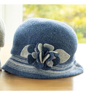 BELLUNA（ベルーナ）の「バスクウール混小顔魅せ帽子（帽子）」｜ブルー