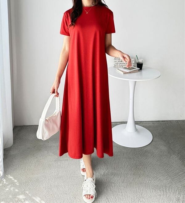 GeeRA（ジーラ）の「【接触冷感】フレアーシルエットロングワンピース（ロングワンピース）」｜詳細画像