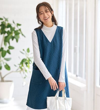 BELLUNA（ベルーナ）の「キルト柄ジャンパードレス（ジャンパースカート）」