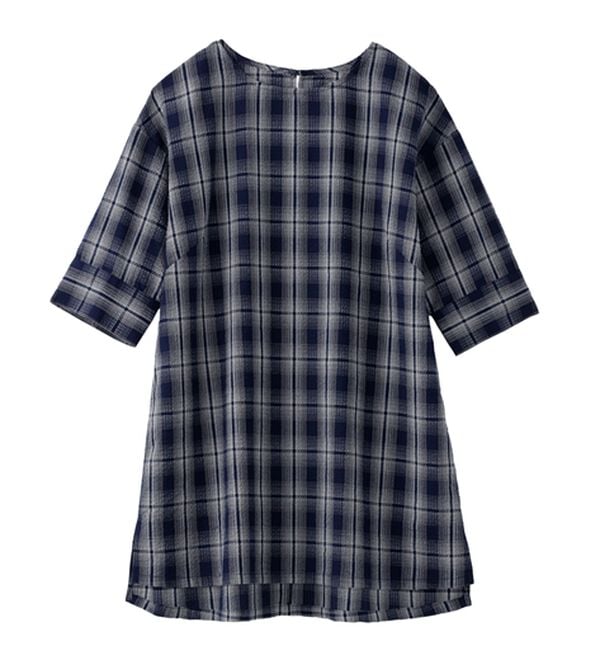 BELLUNA（ベルーナ）の「サッカー素材チェック柄チュニック（チュニック）」｜詳細画像