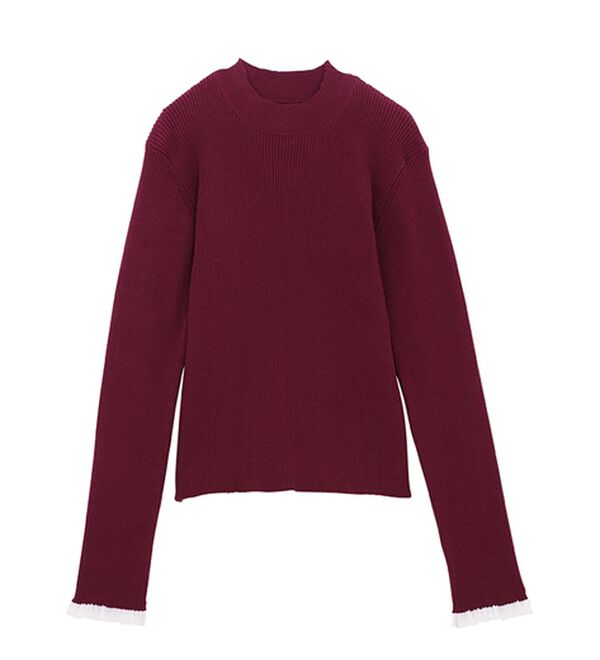 RANAN（ラナン）の「【春色追加】シアーフリル袖ハイネックリブニット（ニット・セーター）」｜詳細画像