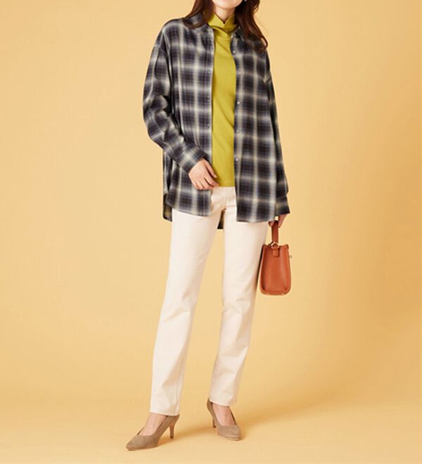 BELLUNA（ベルーナ）の「ゆったり快適チェック柄シャツチュニック（チュニック）」｜詳細画像