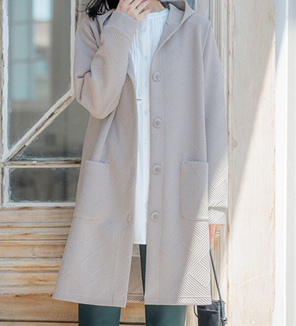 BELLUNA（ベルーナ）の「幾何柄ジャカード素材フードカーディガン（その他カーディガン）」｜詳細画像