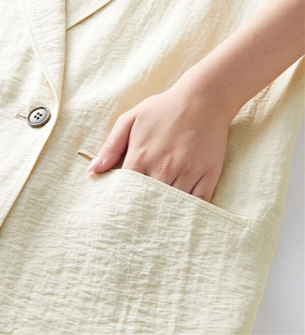 RANAN（ラナン）の「ハーフスリーブシアーシャツジャケット（テーラードジャケット）」｜詳細画像