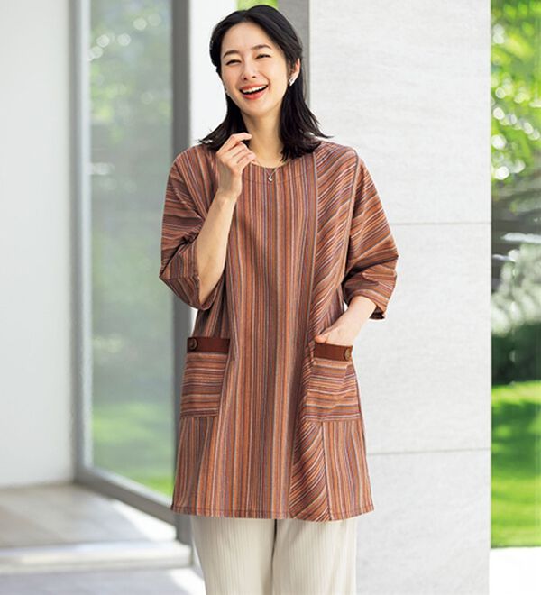 ルフラン（ルフラン）の「【３色組】しじら調リラックスカフタン（パジャマ・ルームウェア）」｜詳細画像