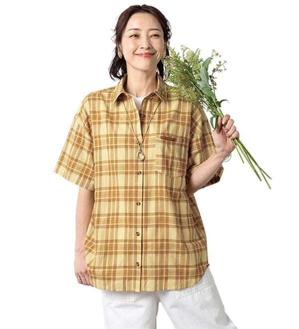 ルフラン（ルフラン）の「【２色組】ゆるっとクールなチェックシャツ（シャツ）」｜詳細画像