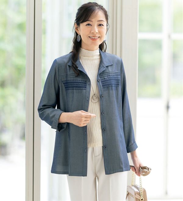 ルフラン（ルフラン）の「レーヨン混デニムのしなやかジャケット（その他ジャケット）」｜詳細画像