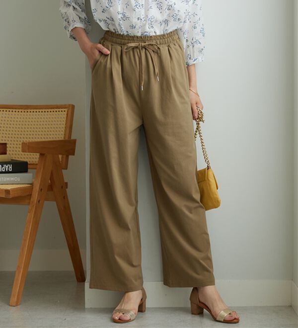 BELLUNA（ベルーナ）の「着心地楽々！綿１００％イージーパンツ（ワイドパンツ・ガウチョ）」｜詳細画像