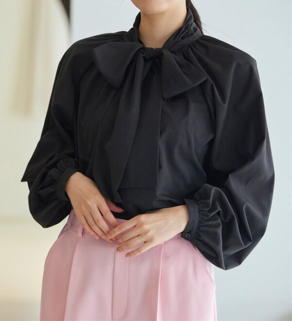 RANAN（ラナン）の「ボリュームボウタイブラウス（ブラウス）」｜詳細画像