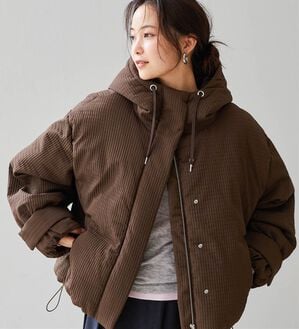 RANAN（ラナン）の「マイクロチェックショートファイバー中わたブルゾン（ブルゾン）」｜詳細画像