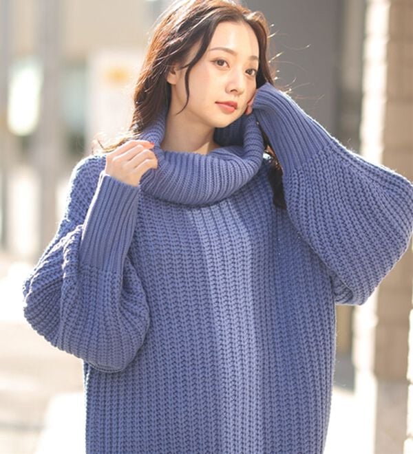 A HAPPY MARILYN（アハッピーマリリン）の「【Ｌ～４Ｌ】カラーを楽しむおしゃゆるチャンキーニット（ニット・セーター）」｜詳細画像