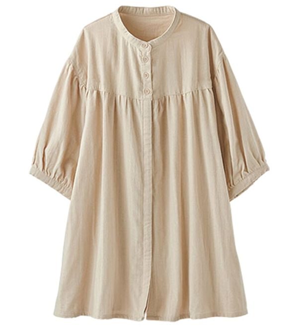 BELLUNA（ベルーナ）の「風が通り抜けるダブルガーゼチュニック（チュニック）」｜オフベージュ