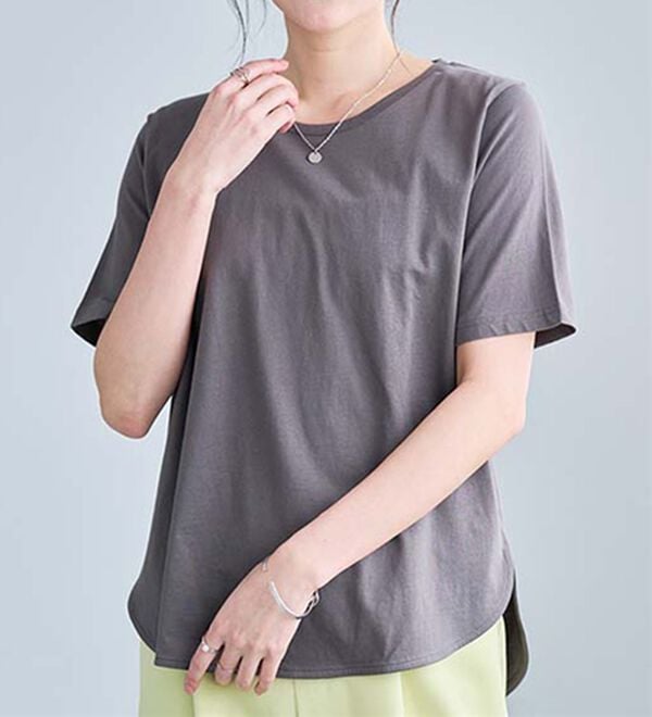 RANAN（ラナン）の「＜ＢＣ＞綿１００％ひんやりラウンドヘムプルオーバー（カットソー）」｜詳細画像