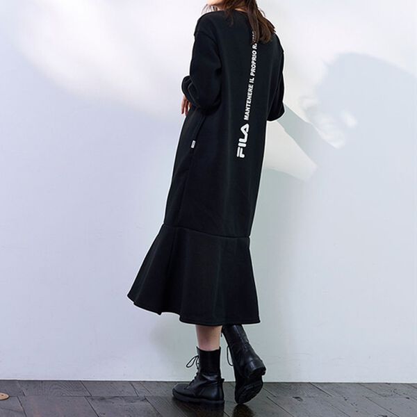 RANAN（ラナン）の「＜ＦＩＬＡ＞裏起毛裾フレアーワンピース（その他ワンピース）」｜詳細画像