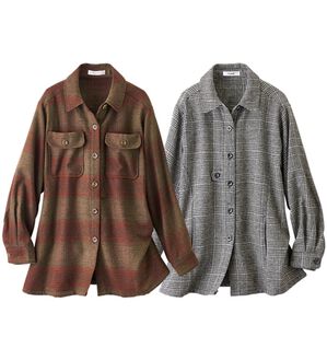 ルフラン（ルフラン）の「【２色組】あたたかウール混ブラウスジャケット（その他ジャケット）」｜2色組