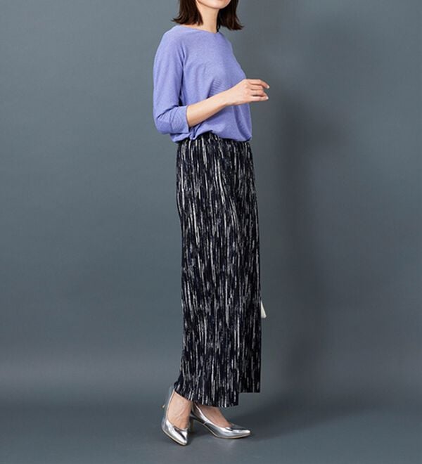 BELLUNA（ベルーナ）の「なめらか素材ゆったりプリーツパンツ（ワイドパンツ・ガウチョ）」｜詳細画像