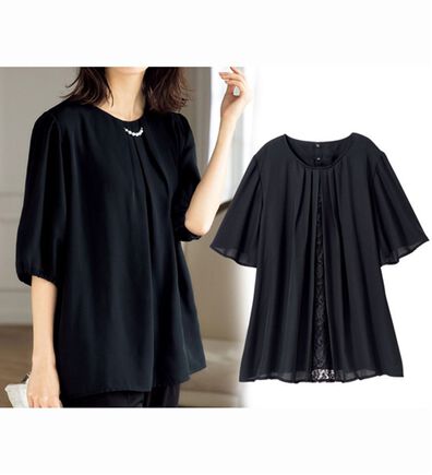 ルフラン（ルフラン）の「【２着組】略礼装対応　黒のデザインブラウス（ブラウス）」