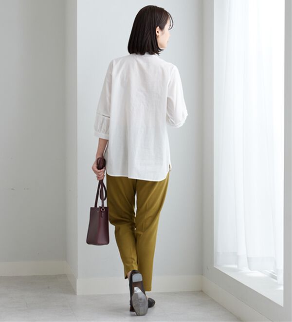 BELLUNA（ベルーナ）の「レース&times;ピンタック使いシャツチュニック（チュニック）」｜詳細画像