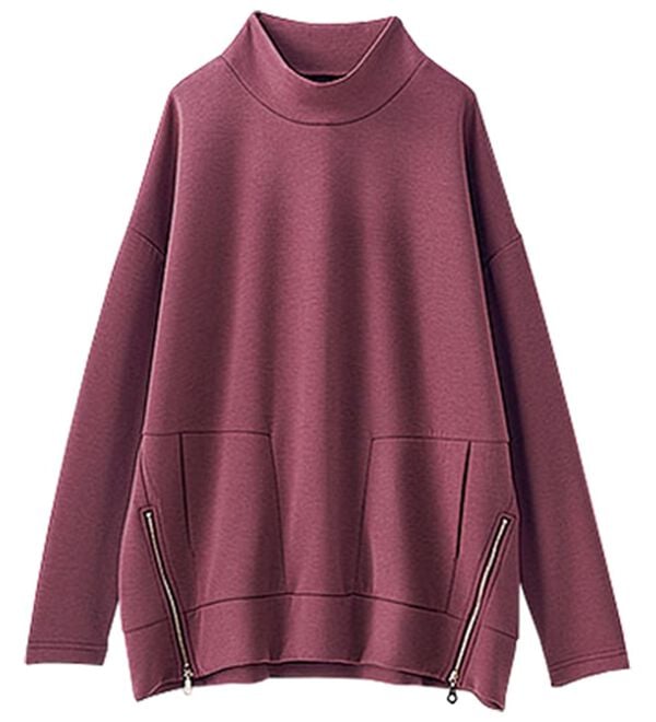 BELLUNA（ベルーナ）の「柔らかとろみ素材裾ジップデザインプルオーバー（カットソー）」｜詳細画像