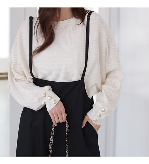 GeeRA（ジーラ）の「【長袖】袖ボタン付ドルマンニットトップス（ニット・セーター）」｜詳細画像