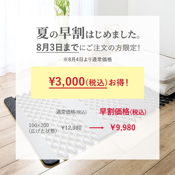 「【８／３まで早割】すのこ型吸放湿・消臭・防ダニマットエアジョブ（Ｒ）（マットレス）」｜詳細画像