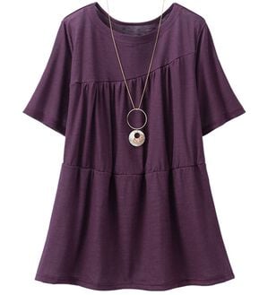 ルフラン（ルフラン）の「日本製　麻１００％艶やかチュニック（チュニック）」｜パープル