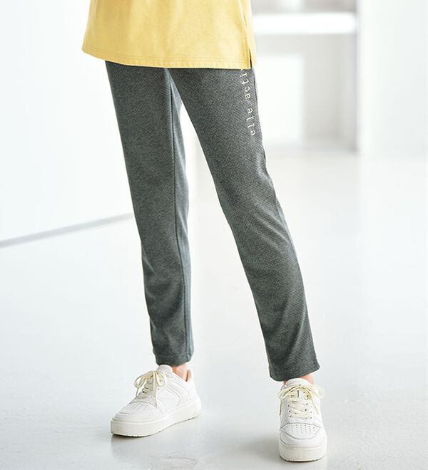 ELLE Active＞裏起毛ハニカムメッシュジャージパンツ