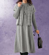 BELLUNA（ベルーナ）の「シャギー使いベストニットアンサンブル（アンサンブル）」