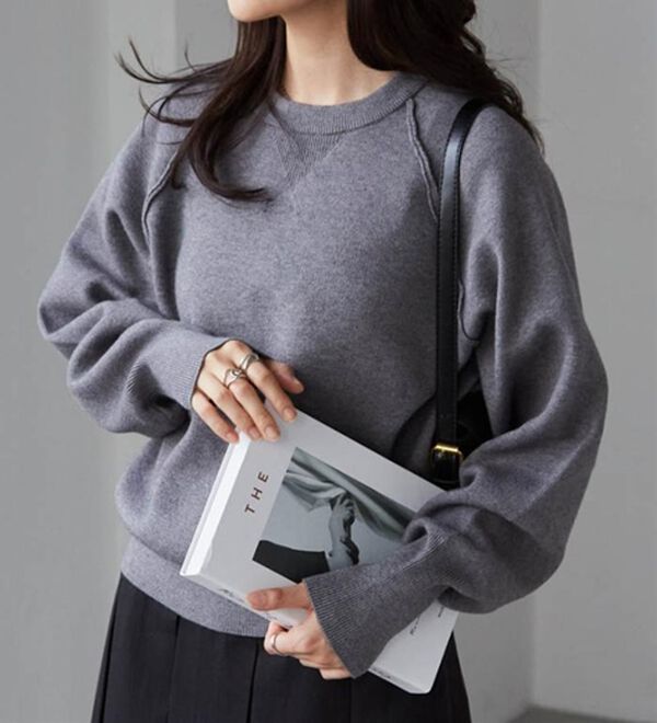 RANAN（ラナン）の「パチパチしにくい！大人のきれいめトレーナーニット（ニット・セーター）」｜詳細画像