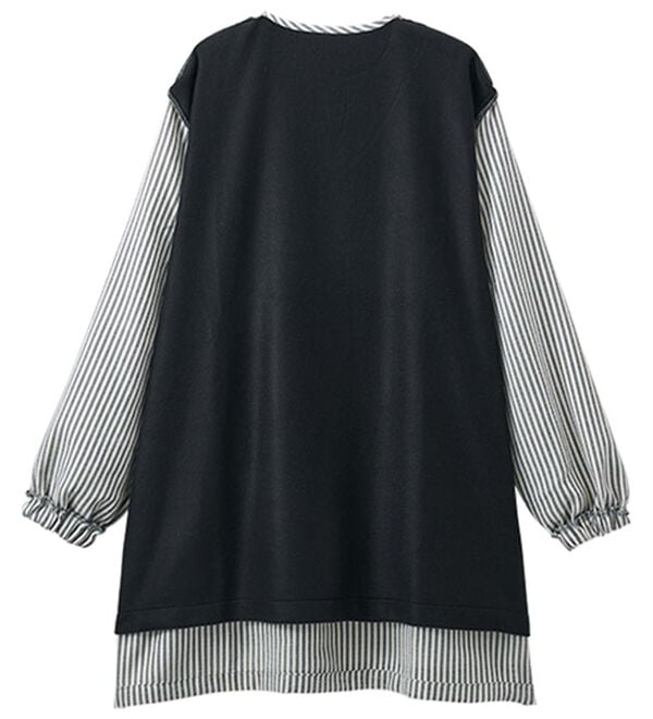 LAVIENNE（ラヴィエンヌ）の「あったか裏フリースかっぽうシャツ（チュニック）」｜詳細画像