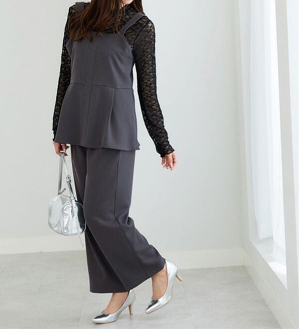 BELLUNA（ベルーナ）の「【2点セット】ウーリッシュ素材ビスチェセットアップ（セットアップ）」｜詳細画像