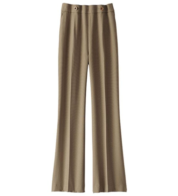 BELLUNA（ベルーナ）の「麻調ストレッチ素材美脚フレアーパンツ（フルレングスパンツ）」｜詳細画像