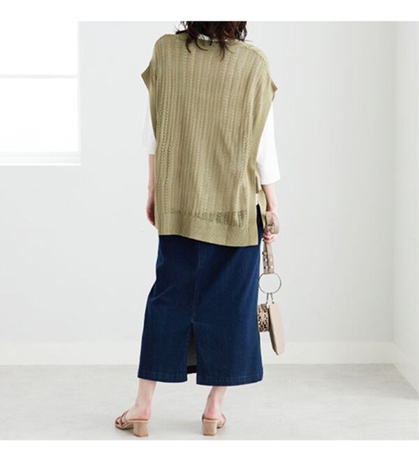 BELLUNA（ベルーナ）の「サイドリボン使いニットベストアンサンブル（アンサンブル）」｜詳細画像