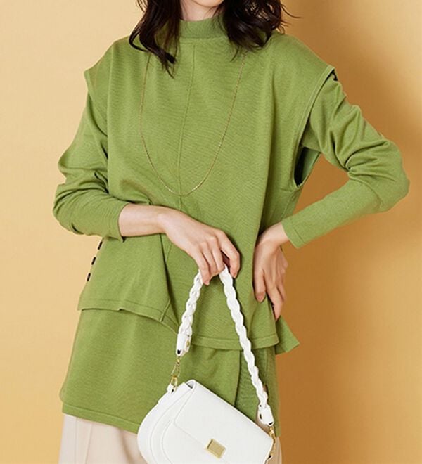 BELLUNA（ベルーナ）の「ベスト付ニットチュニックアンサンブル（アンサンブル）」｜詳細画像