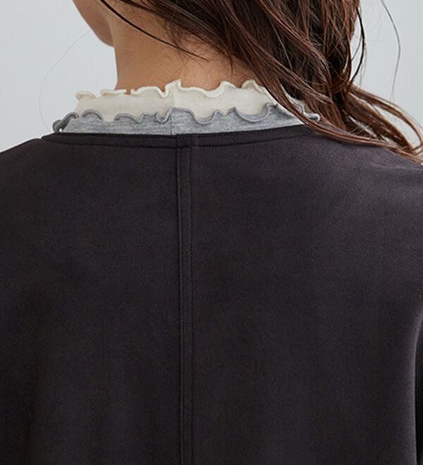 BELLUNA（ベルーナ）の「スエード調ノーカラーロング丈ジャケット（ノーカラージャケット）」｜詳細画像