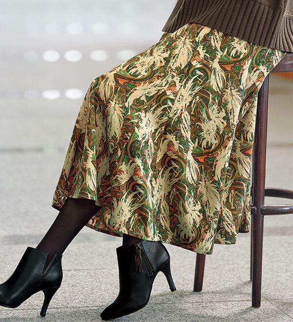 BELLUNA（ベルーナ）の「華やぎプリントフレアースカート（ロングスカート）」｜詳細画像