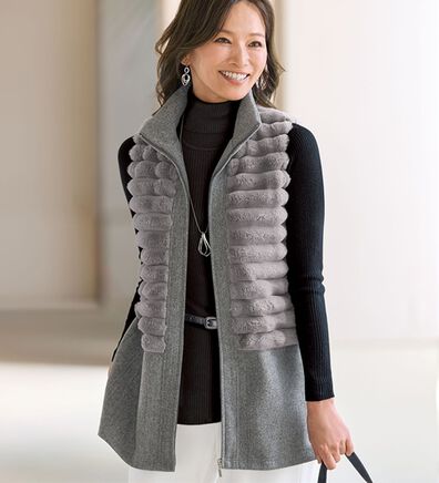 BELLUNA（ベルーナ）の「エコファー切替デザインベスト（ベスト）」