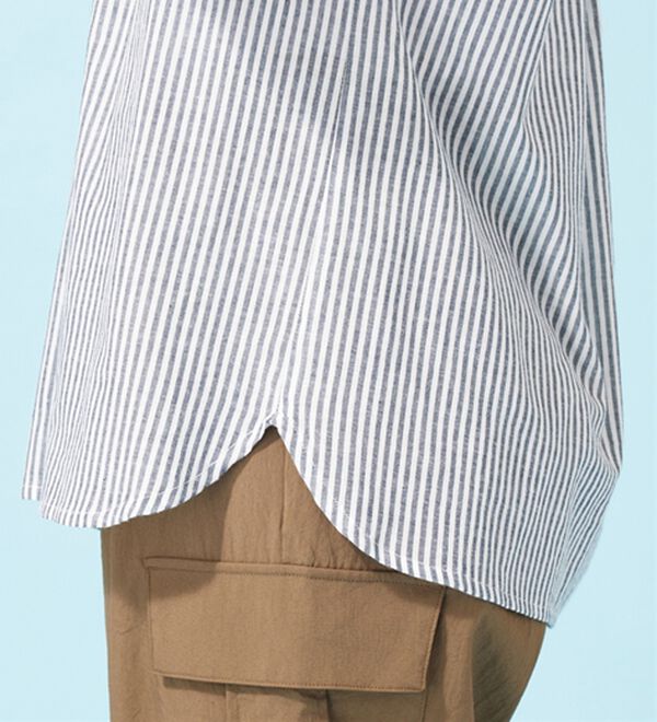 BELLUNA（ベルーナ）の「綿１００％バンドカラーシャツブラウス（ブラウス）」｜詳細画像