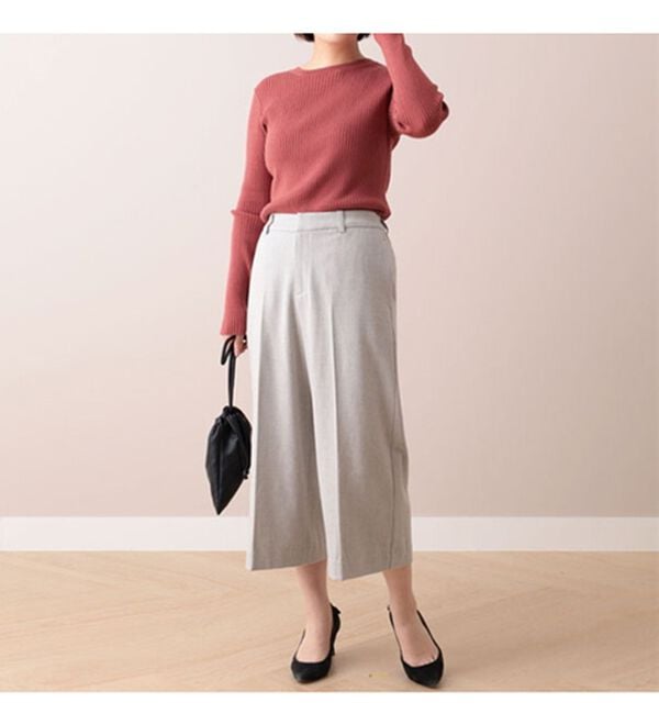 BELLUNA（ベルーナ）の「ウール調センタープレスクロップドパンツ（クロップドパンツ）」｜詳細画像