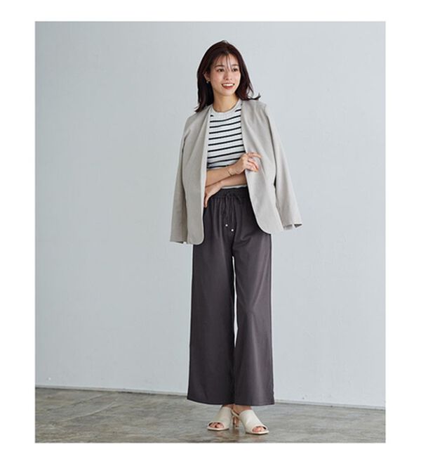 【Pierrot限定サイズ】ストレッチツイルワイドパンツ ベルーナ【公式】